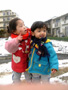 「息子にとって初めての雪」